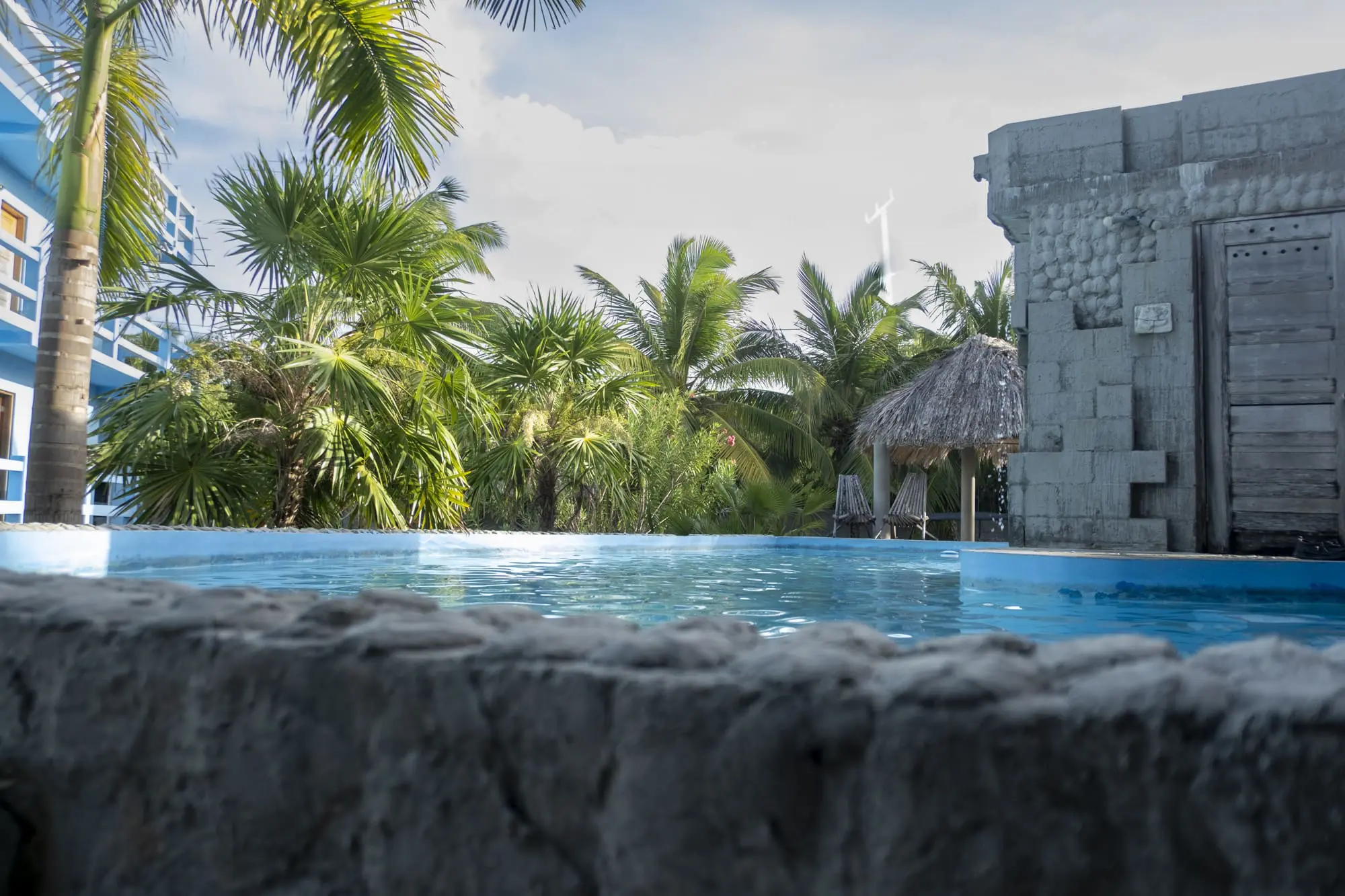 image looking across the pool at Mayan Falls Vacation Rental